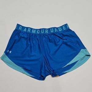 Under Armour Women's Teal and Blue Athletic Shorts